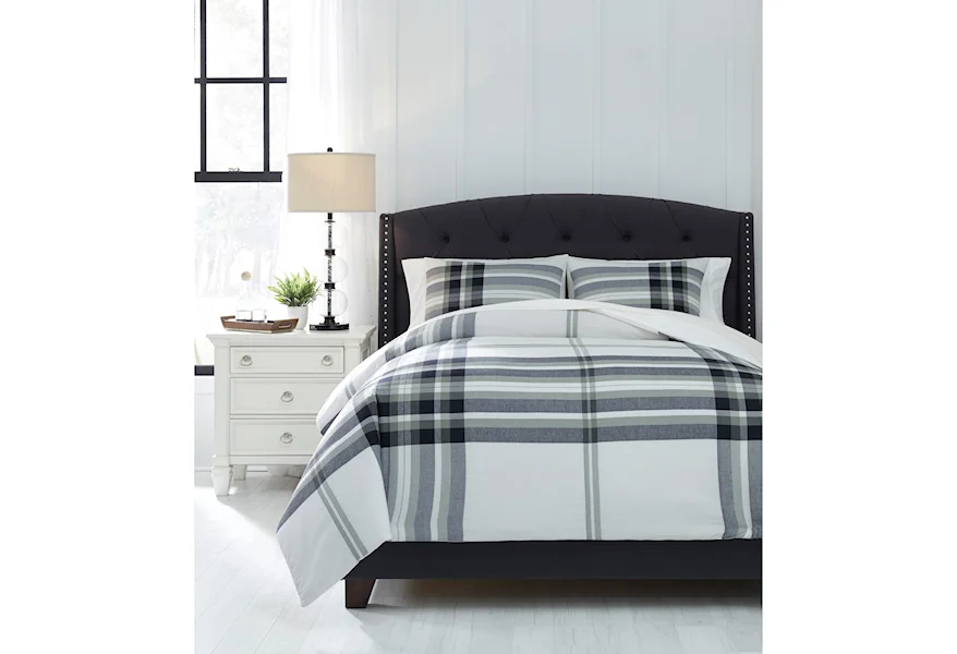 Bedding Sets Queen Stayner Black/Gray Comforter Set by Signature Design by Ashley at Esprit Decor Home Furnishings